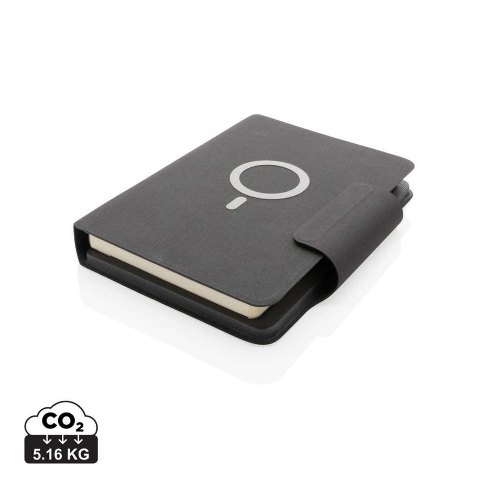 Logo trade advertising product photo of: Artic Magnetic 10W wireless charging A5 notebook